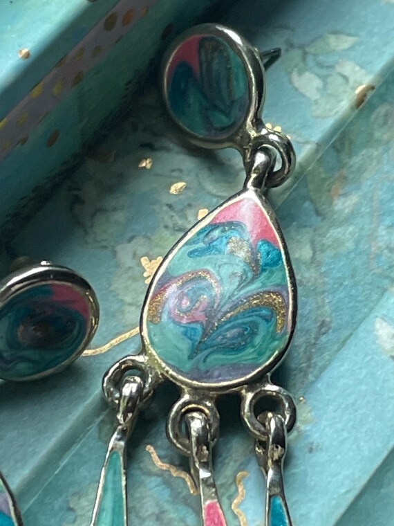 Unique 1990s Dangle Drop Earrings, Make a Stateme… - image 7