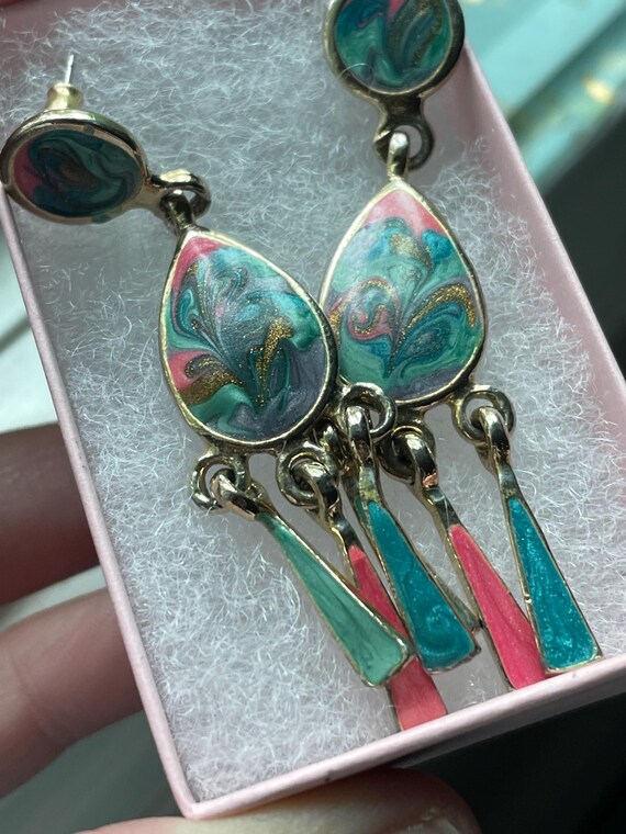 Unique 1990s Dangle Drop Earrings, Make a Stateme… - image 4