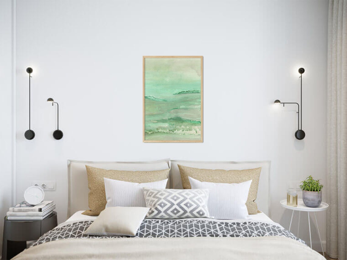 Sage Green Wall Art Forest Green Art Green Abstract Print Etsy