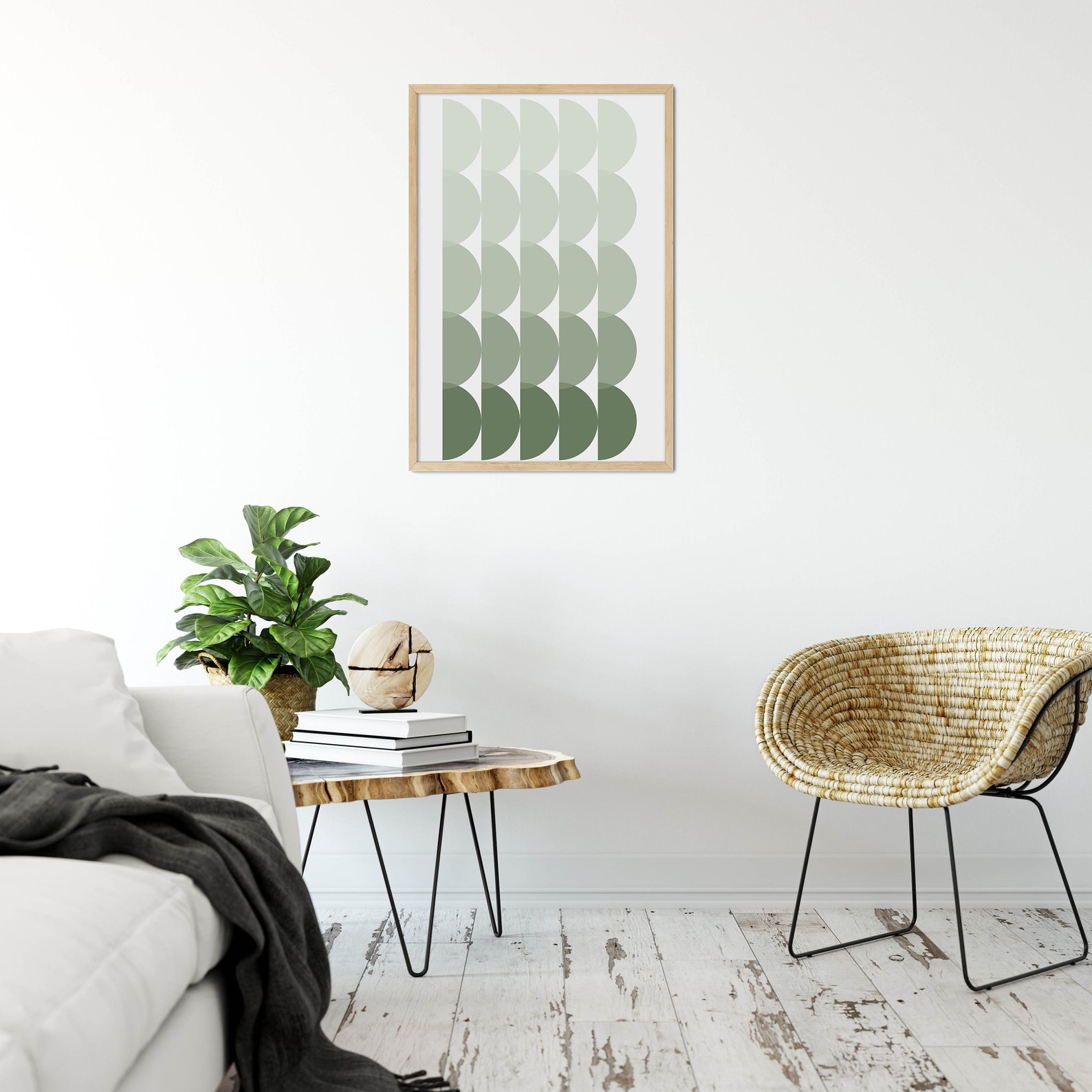 Sage Green Abstract Art Modern Art Mid Century Modern Etsy