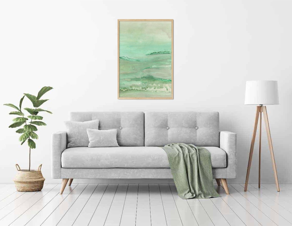 Sage Green Wall Art Forest Green Art Green Abstract Print Etsy