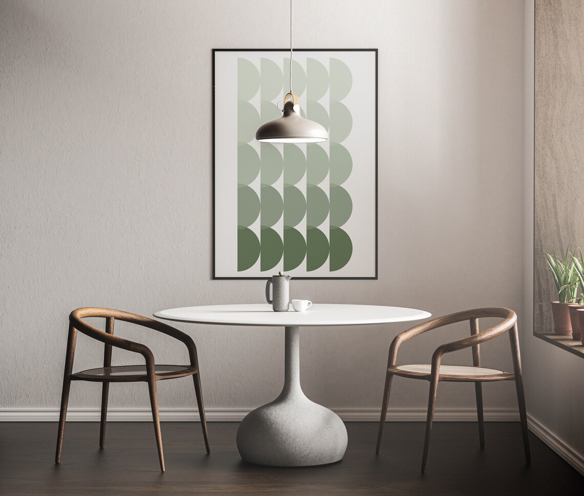 Sage Green Abstract Art Modern Art Mid Century Modern Etsy
