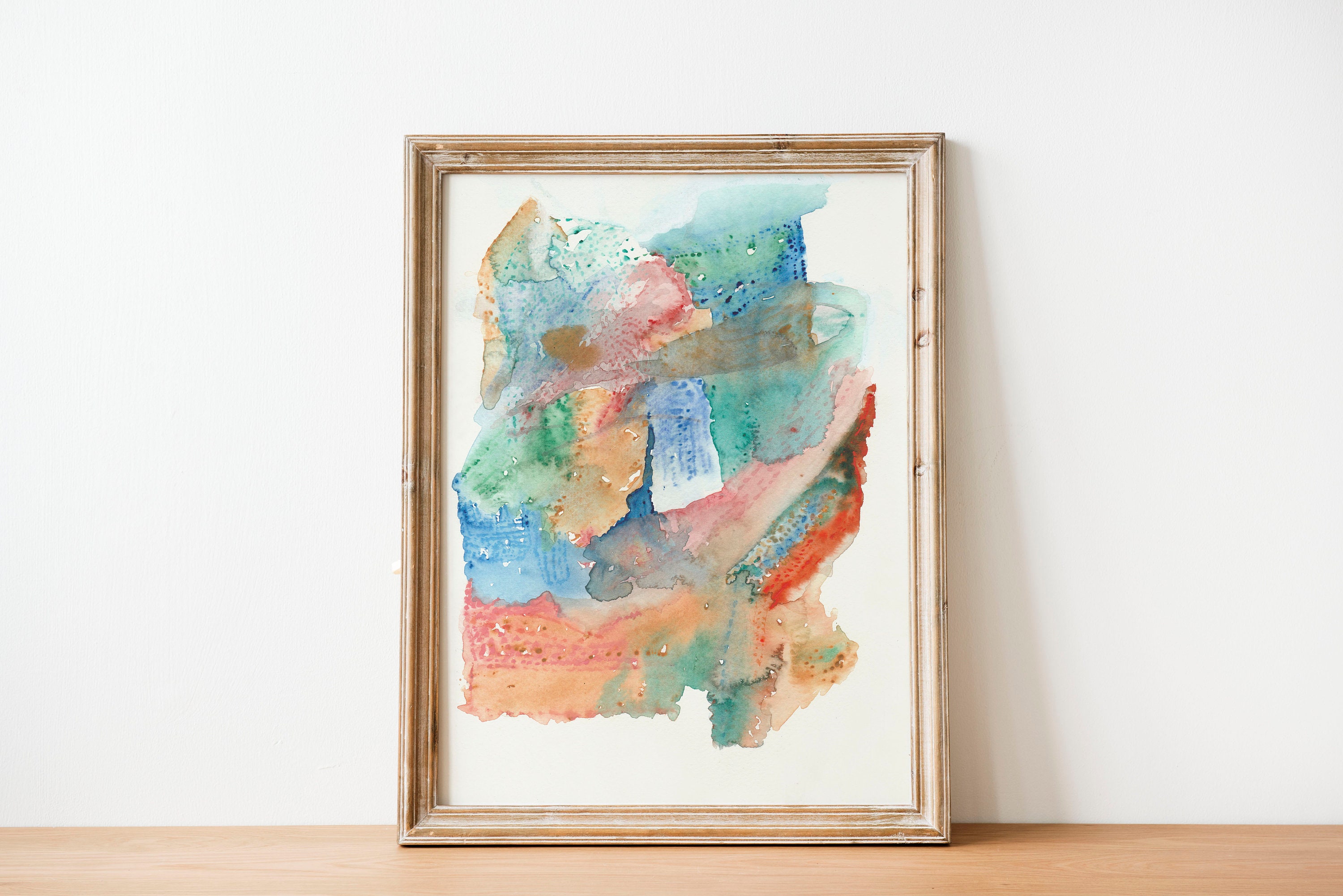 Pink Blue Boho wall art Prints Watercolour abstract art Etsy