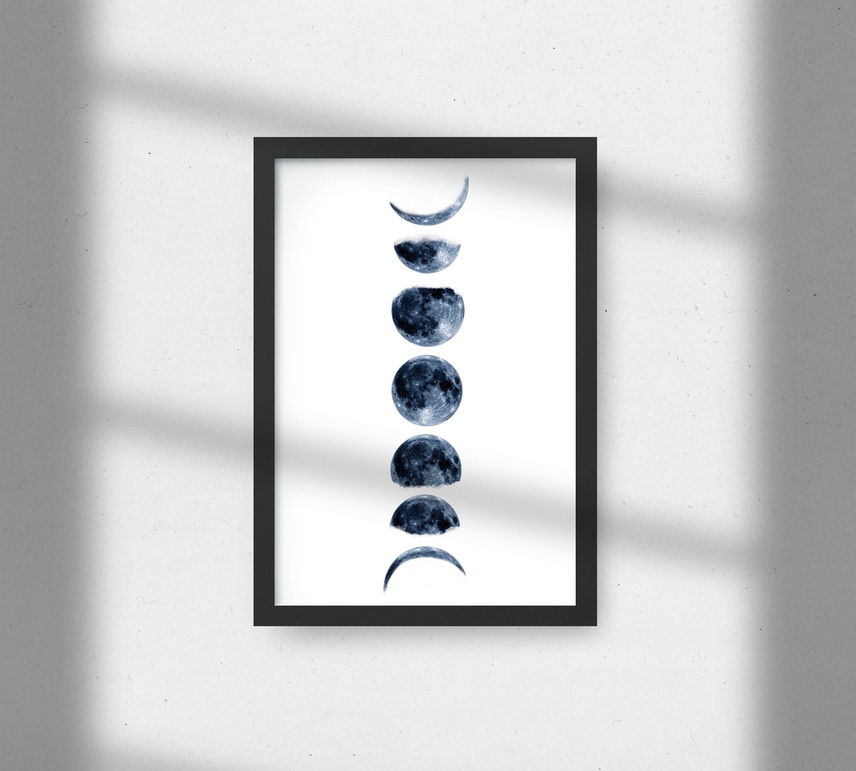 Blue Moon Phases Wall Art Blue Moon Phases Poster Blue Moon Etsy
