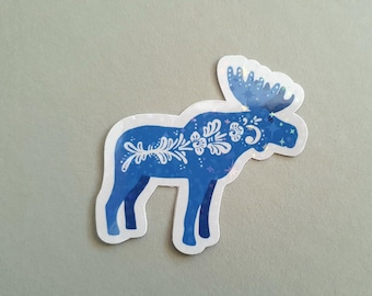 Dala Moose, swedish dalecarlia inspired decore, laminated and water resistant sticker