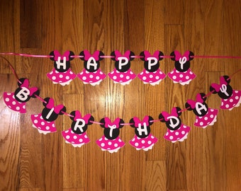 Minnie Mouse Happy Birthday Banner