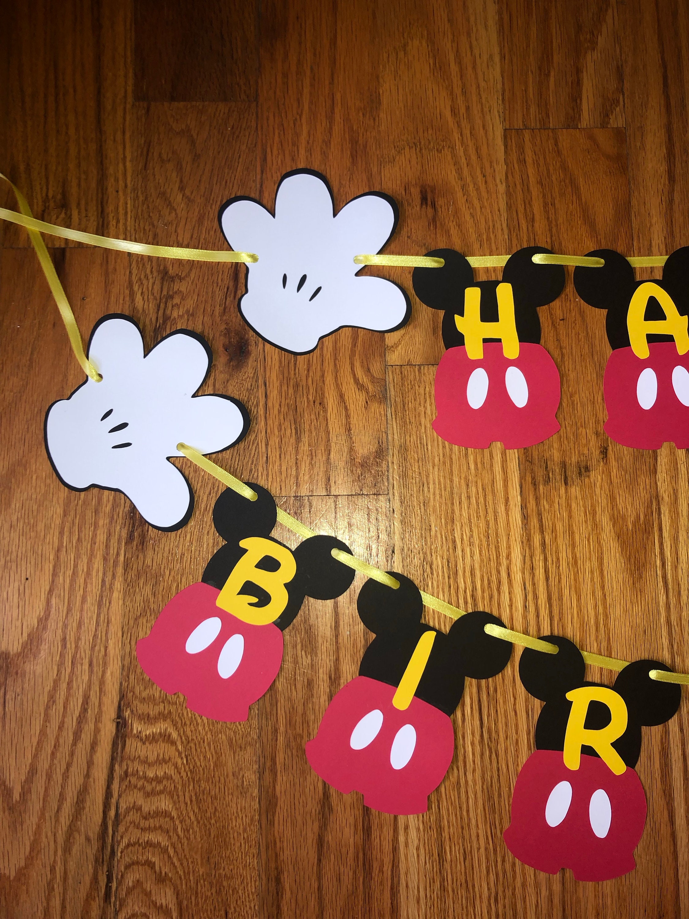 Mickey Mouse Happy Birthday Banner - Etsy