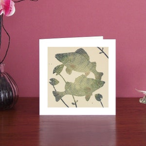 Charming and colourful fish Art Card showing two Perch.