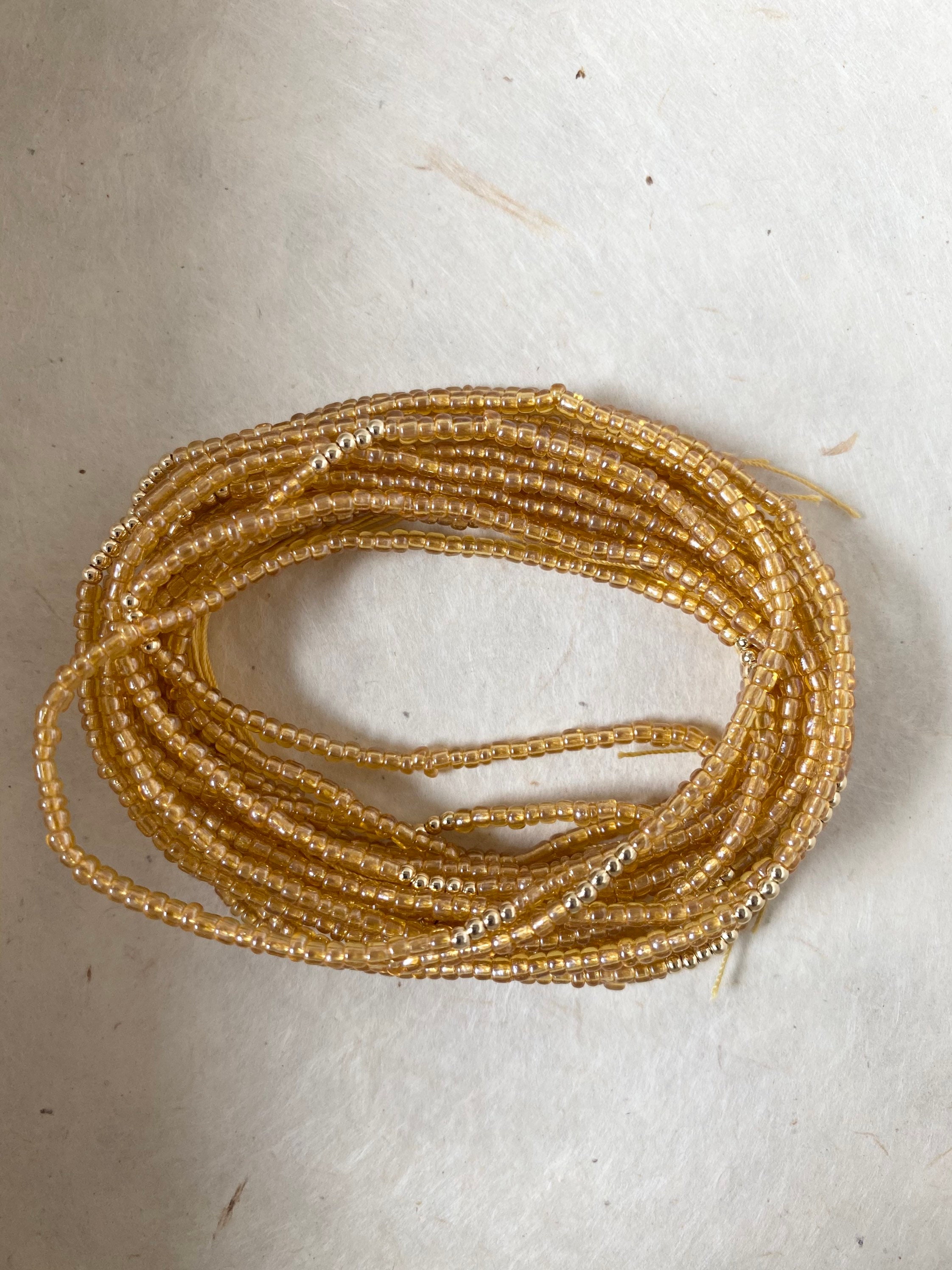 Golden yellow waist bead 14k gold plated accent beads Etsy