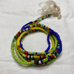 In-sync - blue yellow green multicolor waist bead for weight control and accessory