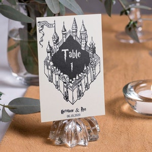 Modello modificabile per numeri di tabella delle procedure guidate: cartelli 4x6 e 5x7 per matrimoni magici