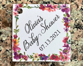 Floral Baby Shower Gift Tags - Personalized Tags for Guest Favors