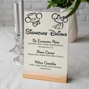 Editable Mickey & Minnie Cocktails Sign Template Magical Wedding and Events image 1