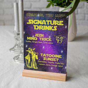 Editable Star Battles Cocktails Sign Template - Galactic Wedding and Events