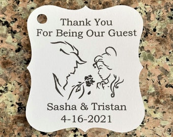 Movie Couples Wedding Gift Tags - gepersonaliseerde tags voor gastgunsten