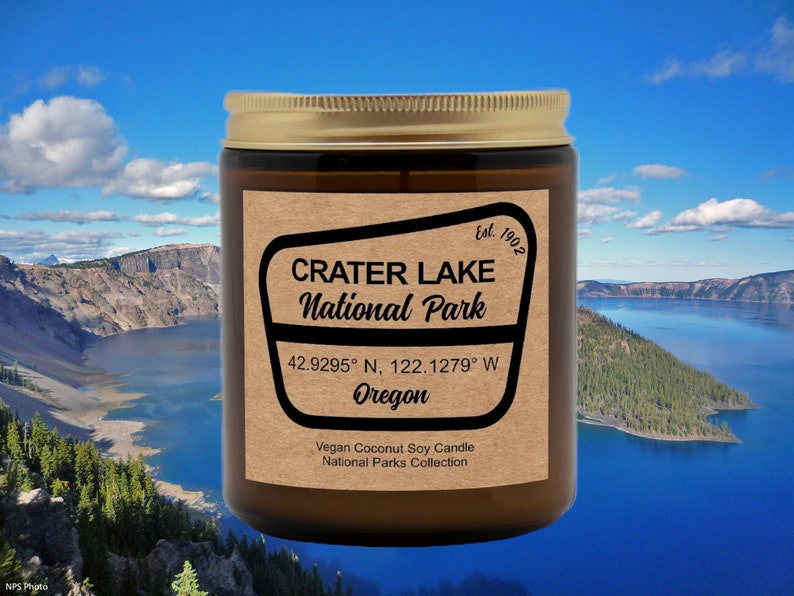 CreativityRunWildArt Crater Lake National Park Candle - Thumbnail 4