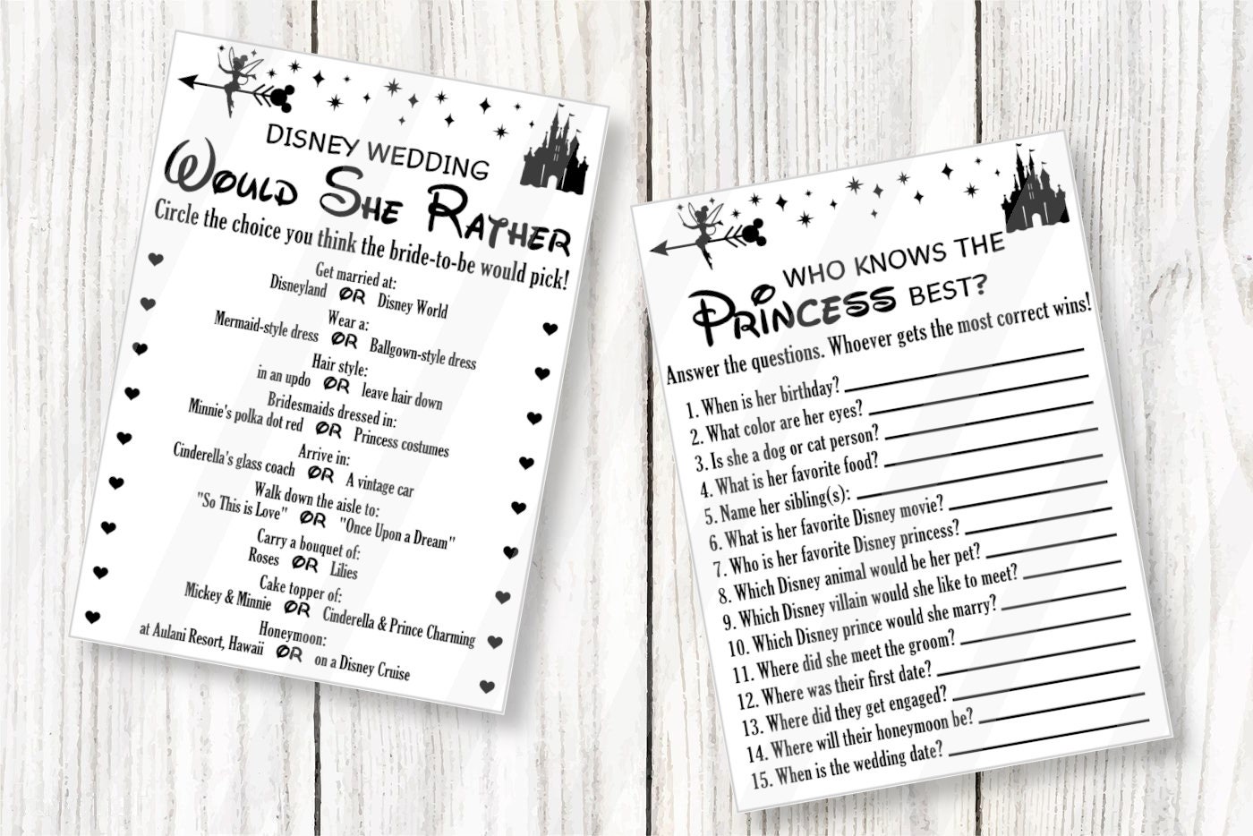 Printable Bachelorette Party Games Bundle Princesses Instant Etsy