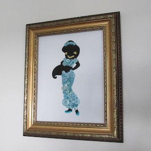 Jasmine Princess Silhouette Button Wall Art: Kids & Nursery Room