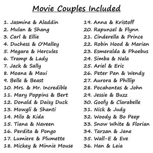 Editable Movie Couples Table Numbers Template 4x6 & 5x7 Signs for ...