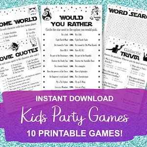 Printable Star Battles Party Games Bundle, Kids Activities, Instant Download, 10 Games!