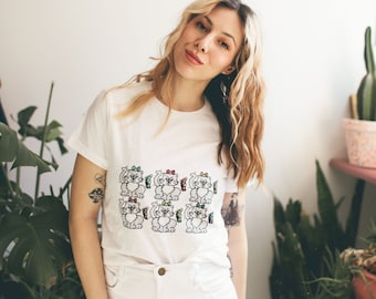 six little kitties graphic t-shirt - Women's Softstyle Tee / cat lover