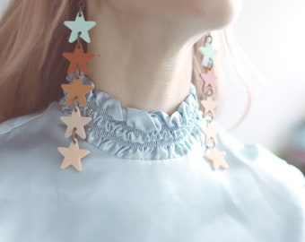 pastel neutral star dangle earrings