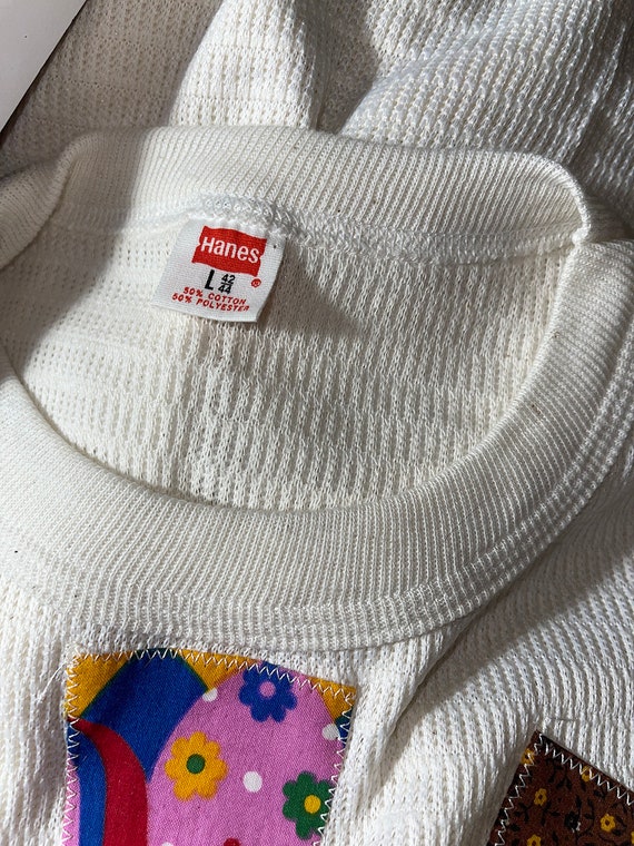 Handmade applique patchwork sunburst vintage ther… - image 8