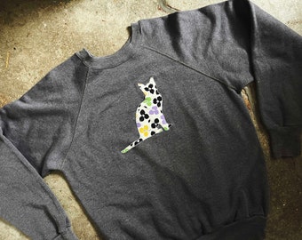 Vintage 1980s 90s Pannill pullover crew neck raglan sweatshirt / tnr ear tipped cat lover trap neuter return