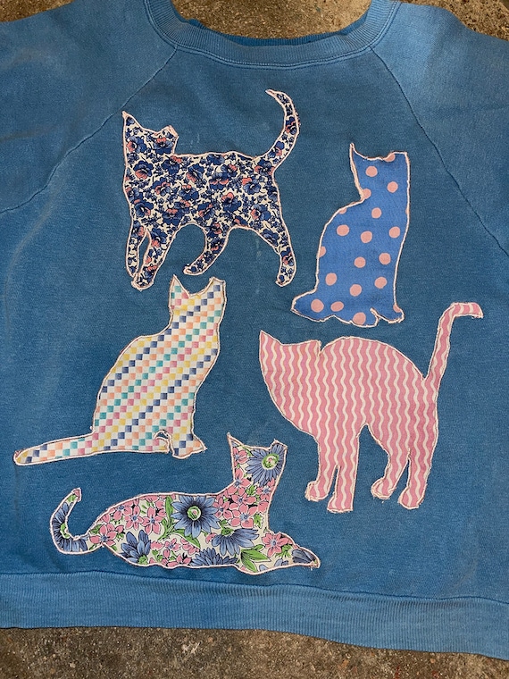 Vintage fatto a mano con orecchie con punta gatti applique