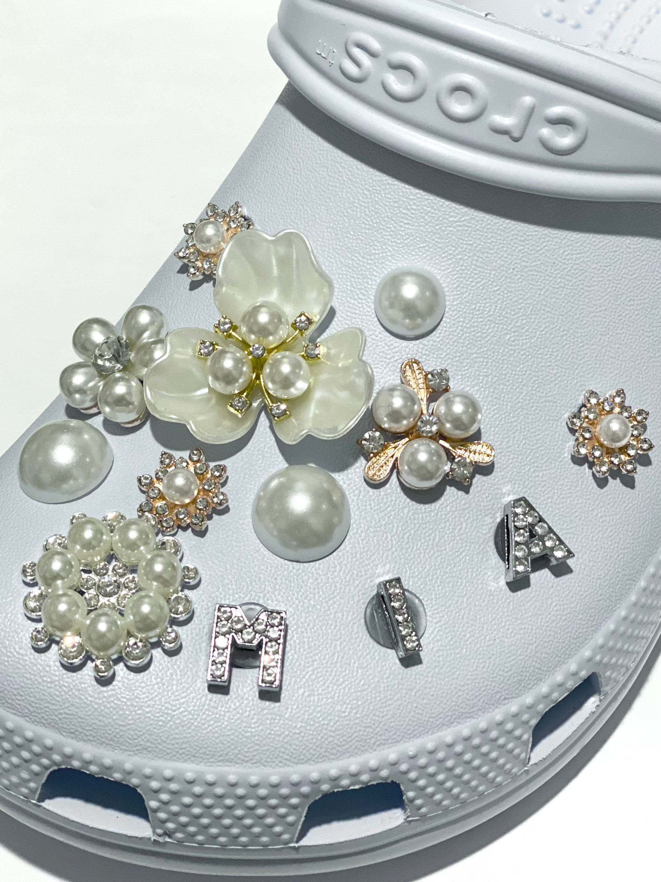 Rhinestone Alphabet Croc charms Etsy