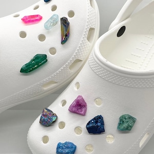 Crystals and stones clog charms