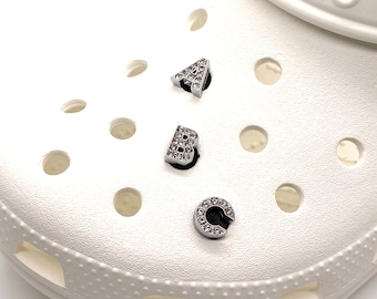 Rhinestone letter shoe charms