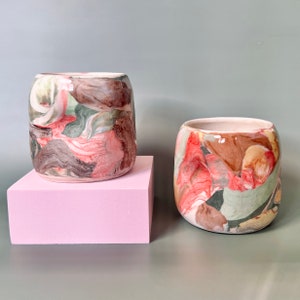 Ceramic Cup, Hand built pottery, Nerikomi ceramics
