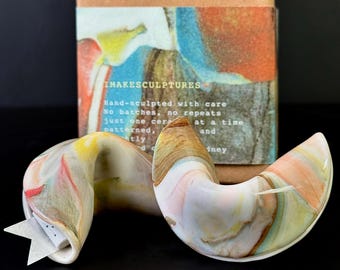 Marbled Ceramic Fortune Cookies • Made to last forever
