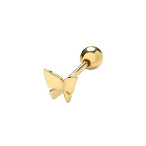 Handcrafted 9Ct Yellow Gold Butterfly Cartilage Earrings with 6mm Post Studs Unique and Elegant Jewelry