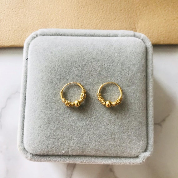 Jewar Mandi Earrings Bali Gold Plated Hoop for Men Women and Girls Boys  or Unisex 8502  Amazonin Fashion