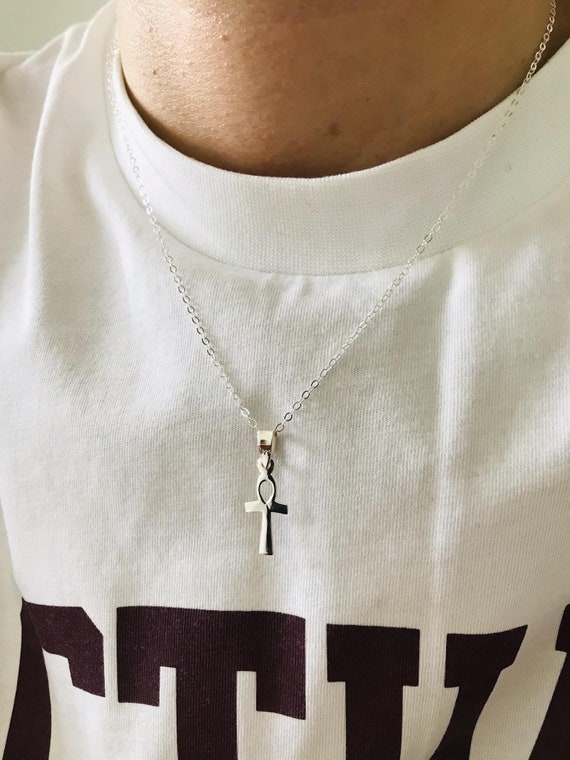 Collier Pendentif Ankh Croix De Vie Plaqué Argent - Chaîne 46 Cm - Modern Bohemian - Neuf Avec étiquettes