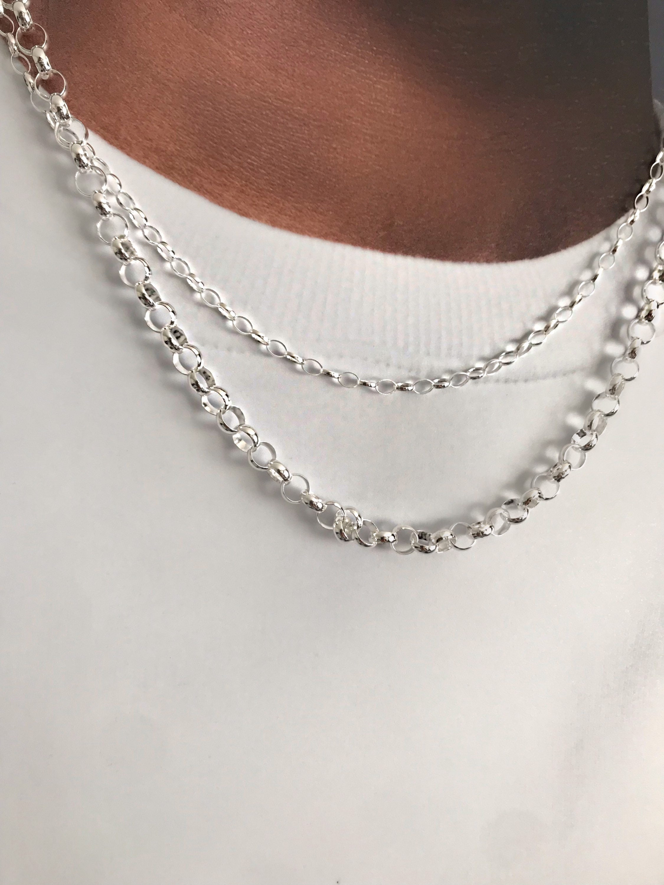 Collana Uomo In Argento 925 - Catena Maglia Ovale Belcher 5mm - Lunghezza 28 Pollici (71 Cm)