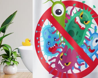 Shower Curtain Ew Germs Colorful Kids Bathroom Decor