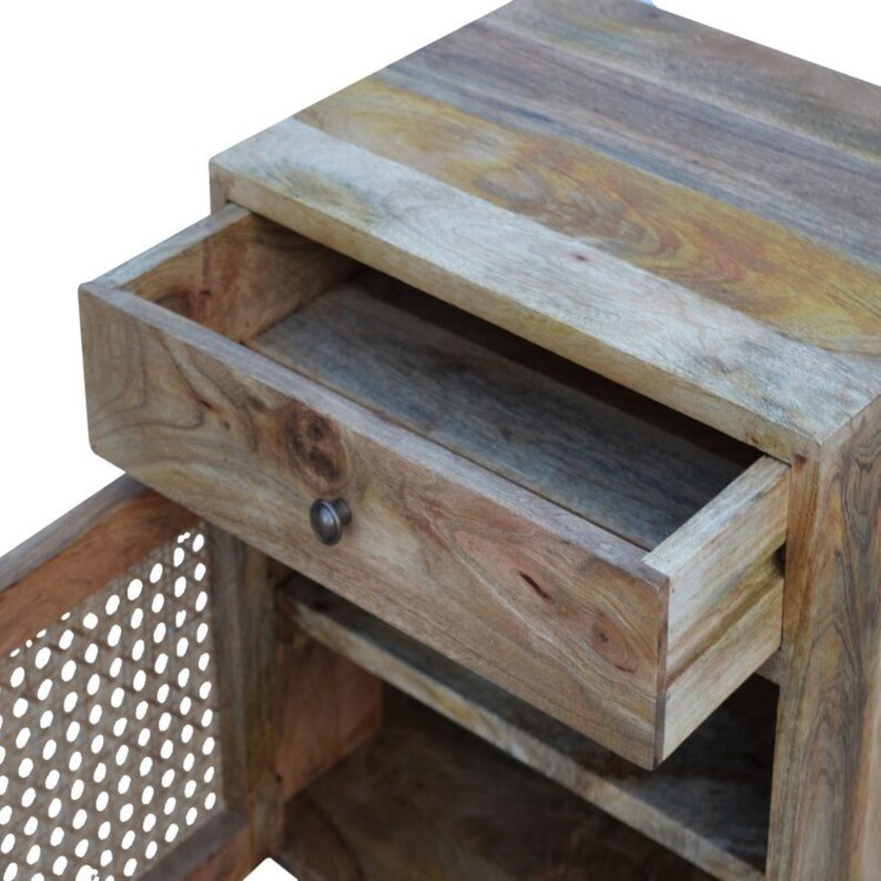 Rattan bedside table solid wood bedside table bedside Etsy