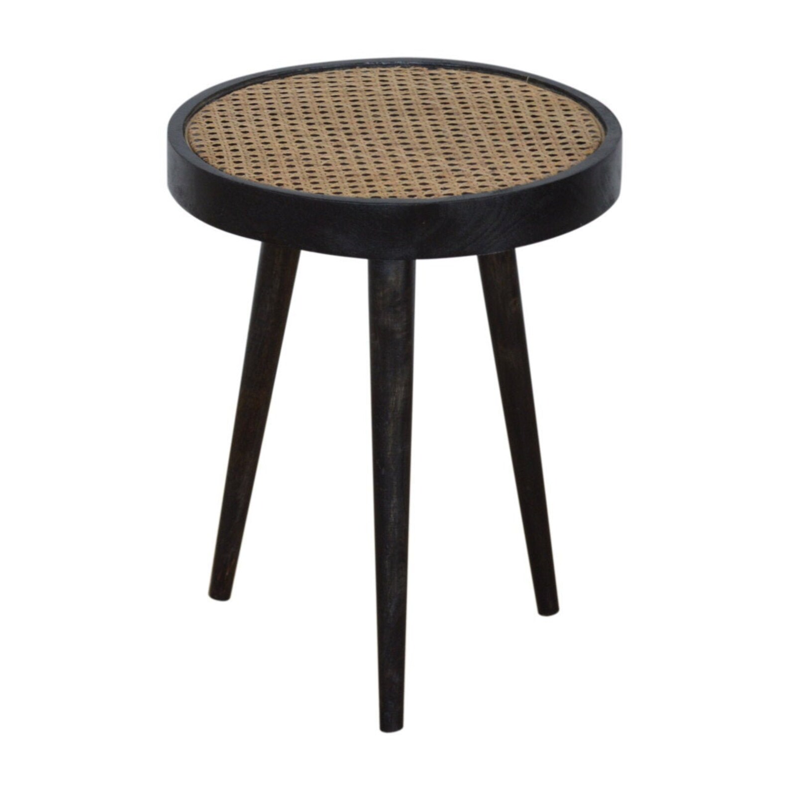 Black rattan side table rattan plant stand bathroom table Etsy