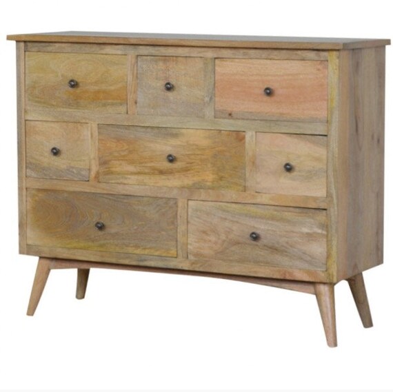 Solid Wood Chest Of Drawers Mango 8 Drawer Chest Nordic Etsy