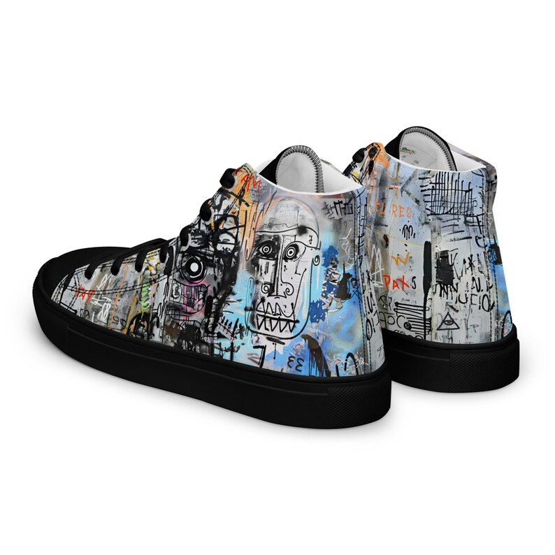 Artistic Custom Sneakers, Mens High-Top Sneakers, Art Sneakers, Canvas shoes, Original shoes, Artistic Sneakers, Gift for Art lovers