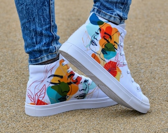 Zapatillas de lona de caña alta para mujer