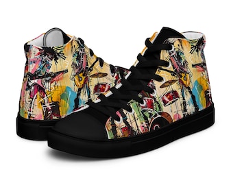 Unique Men's High-Top Custom Sneakers: Custom Artwork shoes, Stand Out in Style!