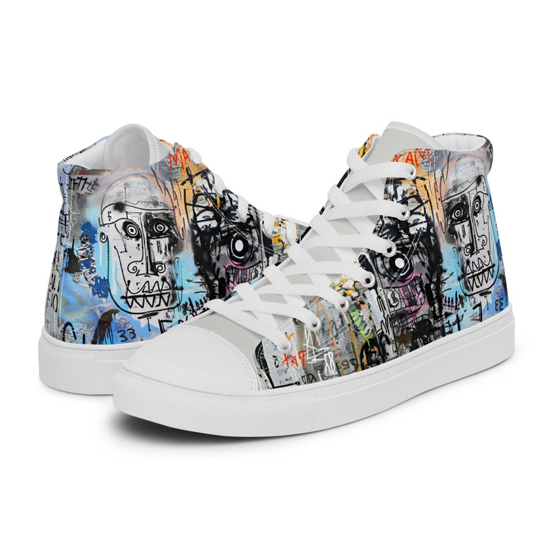 Artistic Custom Sneakers, Men's High-Top Sneakers, Art Sneakers, Canvas shoes, Original shoes, Artistic Sneakers, Gift for Art lovers