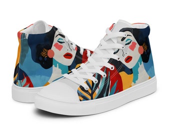 Gift for her High-Tops for Women, Custom Handcrafted Sneakers, gift for art lovers