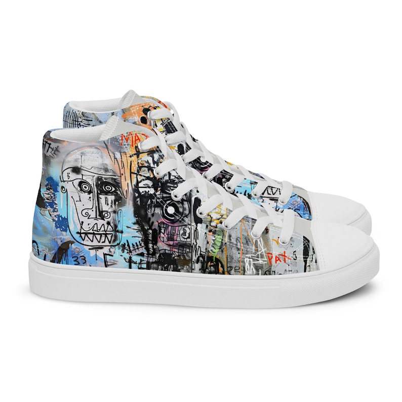 Artistic Custom Sneakers, Men's High-Top Sneakers, Art Sneakers, Canvas shoes, Original shoes, Artistic Sneakers, Gift for Art lovers