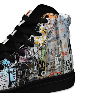 Artistic Custom Sneakers, Mens High-Top Sneakers, Art Sneakers, Canvas shoes, Original shoes, Artistic Sneakers, Gift for Art lovers
