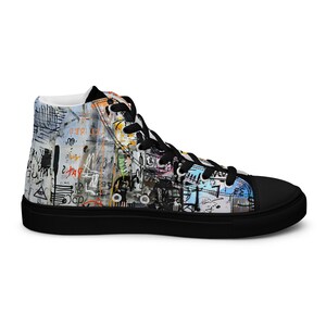 Artistic Custom Sneakers, Mens High-Top Sneakers, Art Sneakers, Canvas shoes, Original shoes, Artistic Sneakers, Gift for Art lovers